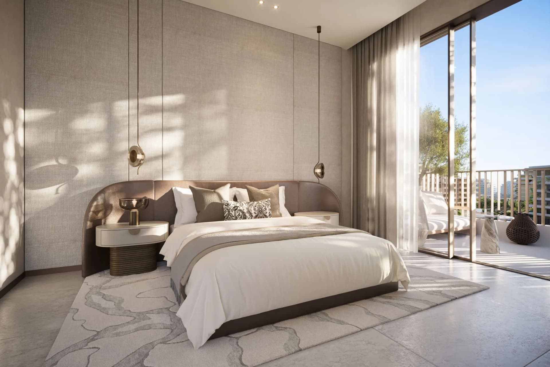 Master bedroom interior at The Yards by BEYOND
