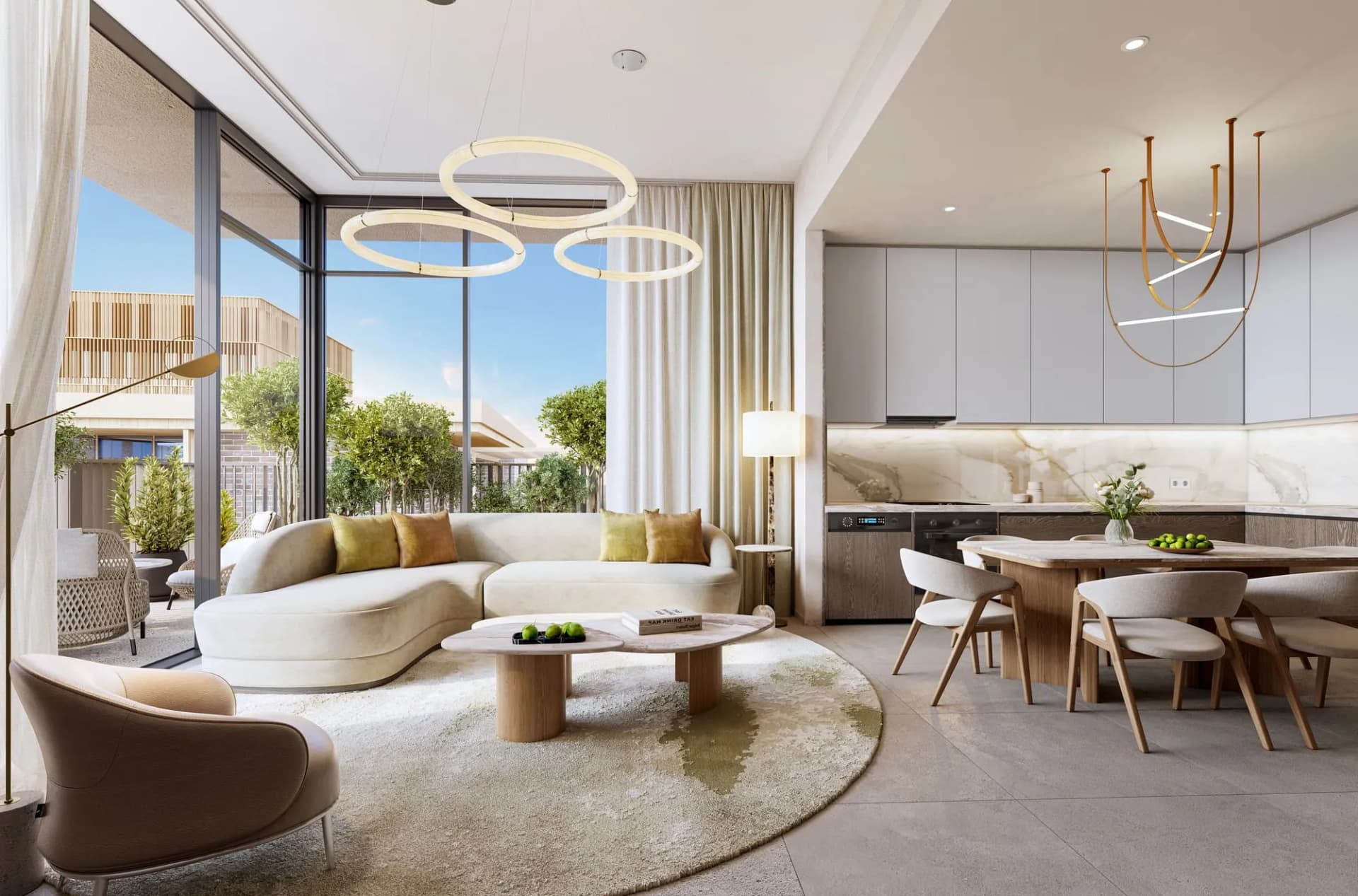 Living and dining interior at The Yards by BEYOND